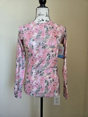 Kari Traa Fryd Long Sleeve Top Womens S Pink Floral Lightweight